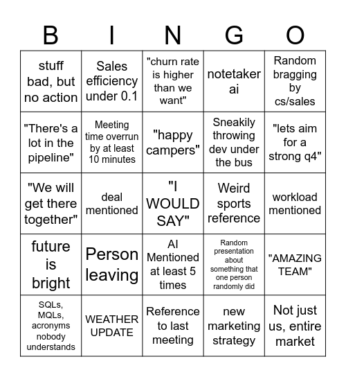 TOWN HALL MEETING Bingo Card
