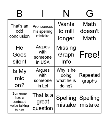 The greatest bingo of all time Bingo Card