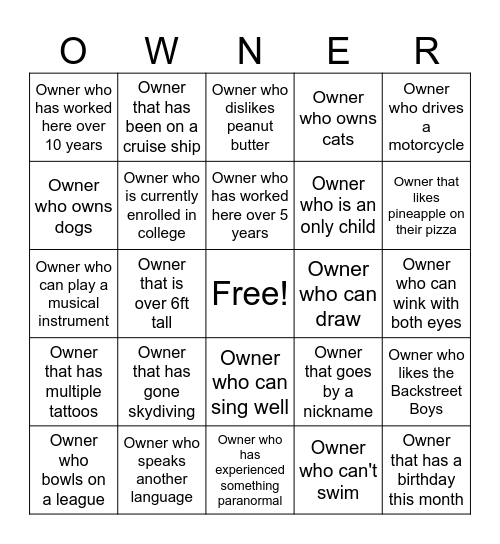 ESOP-tober Bingo Card