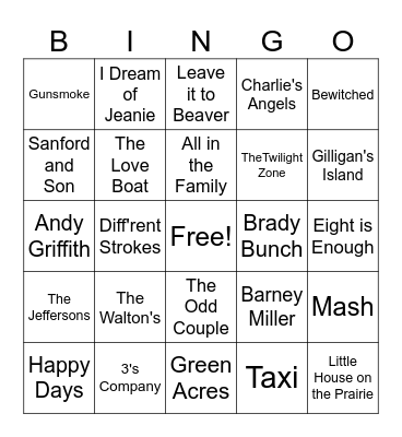 Old TV Shows Bingo Card