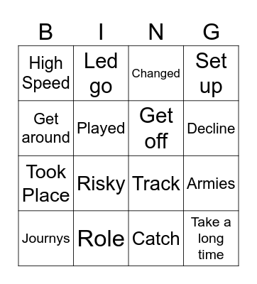Vocabulary Unit 1 Bingo Card