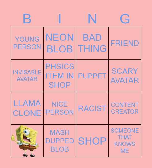 BlobTown Bingo Card