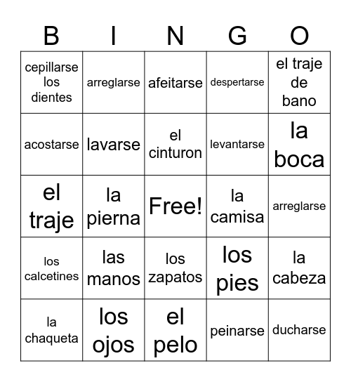 Autentico 2 2A Bingo Card