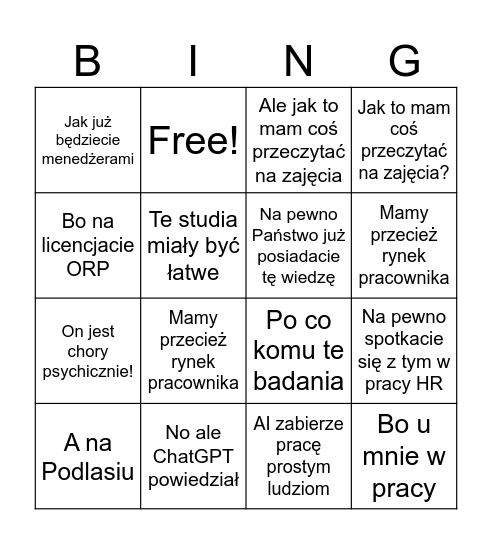 ORP Bingo Card