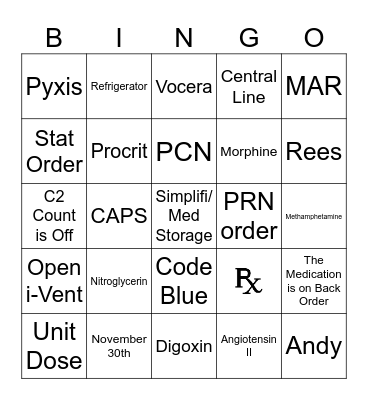 Pharmacy Week Bingo Card