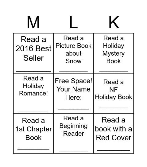 Holiday Reading Conversation Bingo! Bingo Card