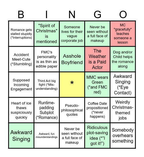 Christmas Movie Bingo Card