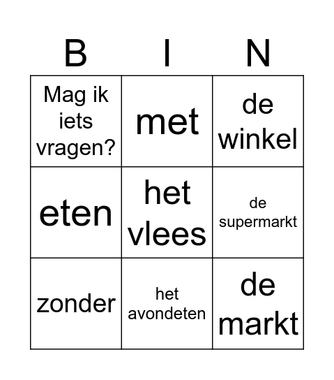 PRAAT JE MEE - thema 3.3 Bingo Card
