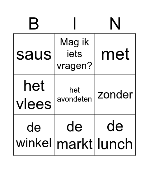 PRAAT JE MEE - thema 3.3 Bingo Card