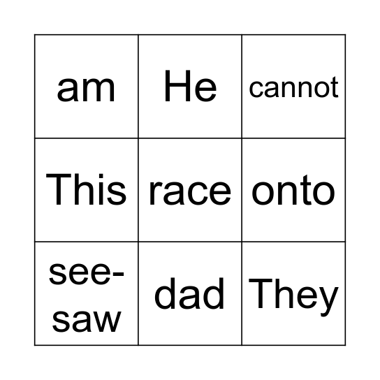 The Big Horse Bingo Card