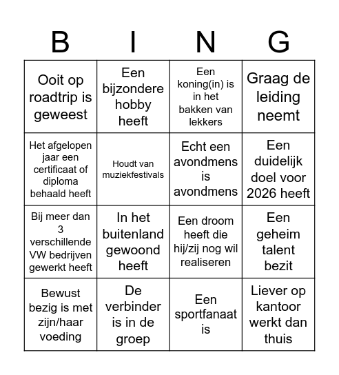 VW teambingo Card
