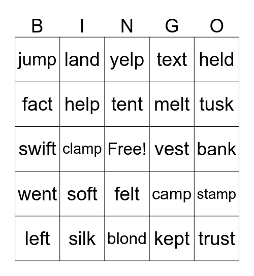 Final Blends Bingo Card