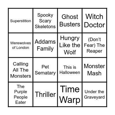 SINGO Bingo Card