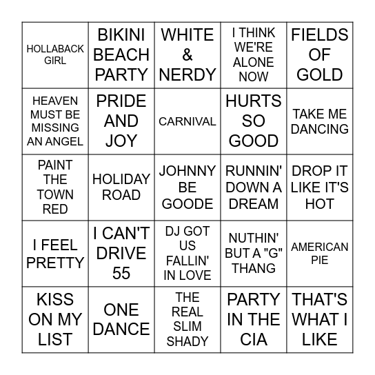 OCTOBER Bingo Card