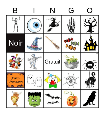 C'est l'Halloween Bingo Card