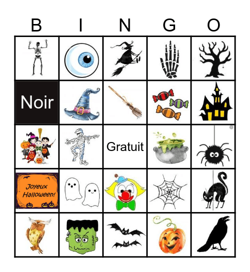 C'est l'Halloween Bingo Card