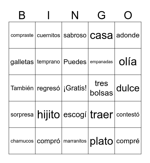 íPan dulce! Bingo Card