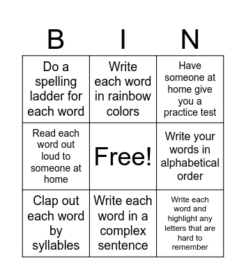 Ancient Civilizations Spelling Words Bingo Card