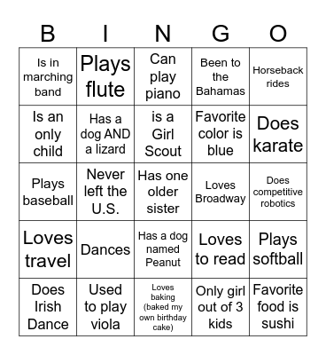Mini Mustang Bingo! Bingo Card