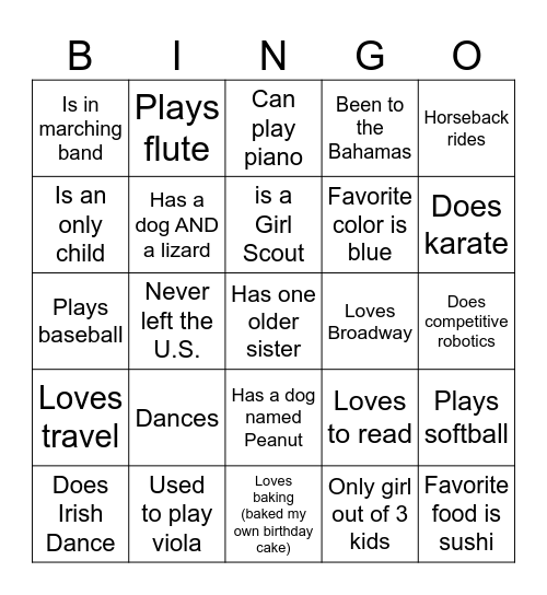 Mini Mustang Bingo! Bingo Card