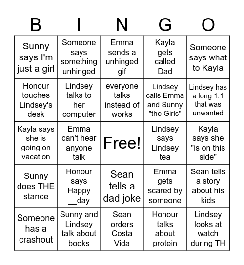 AML-isms Bingo Card
