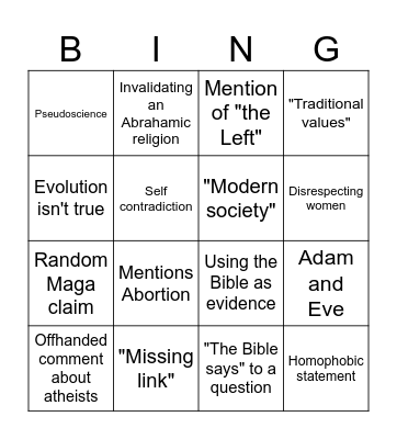 God's Not Dead Bingo Card
