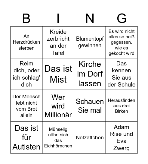 Schirrmacher Bingo Card