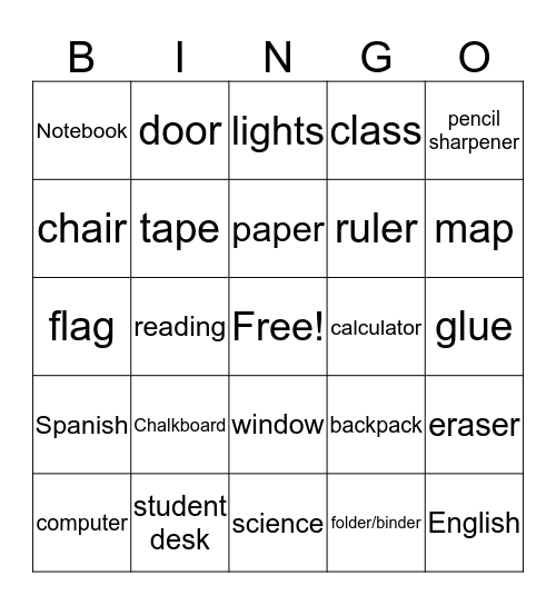 La Clase Bingo Card