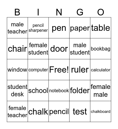 La Escuela Bingo Card