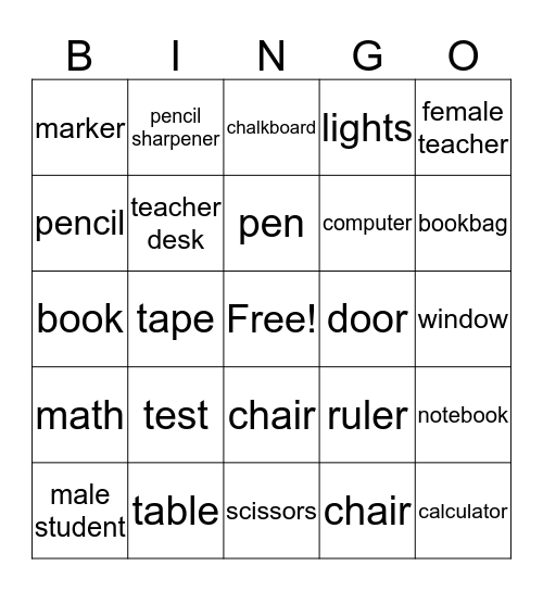 La Escuela Bingo Card