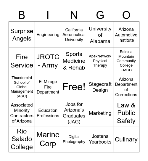 CTE bingo Card