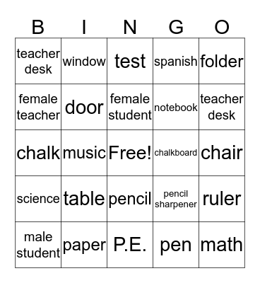 LA clase Bingo Card
