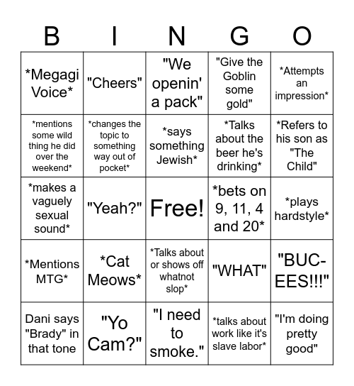 BMAN BINGO Card