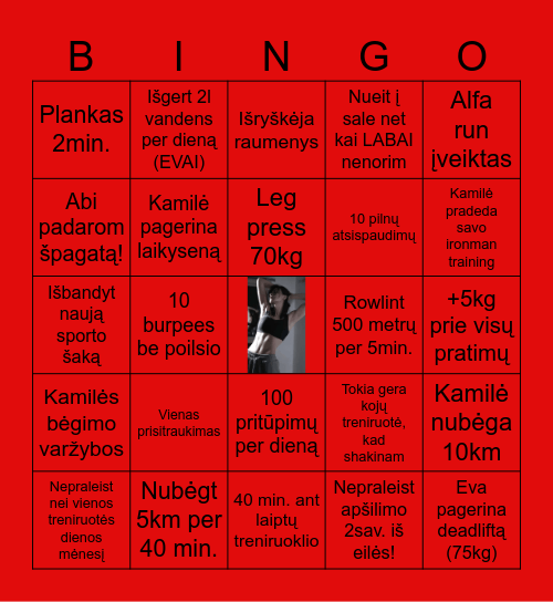 Gym Rats Bingo Card