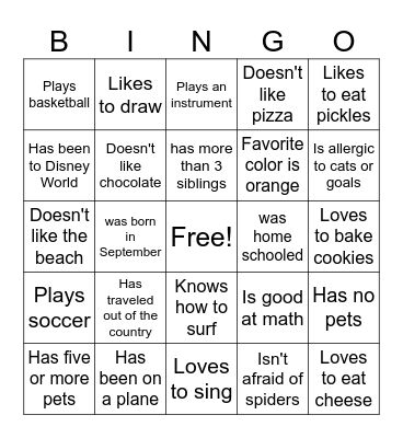 Find someone who... Each person can only initial twice! Bingo Card