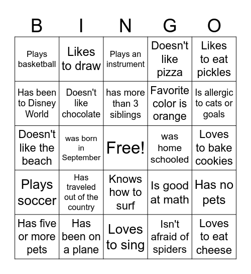 Find someone who... Each person can only initial twice! Bingo Card