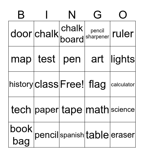 LA clase  Bingo Card