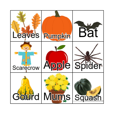 Fall Bingo Card