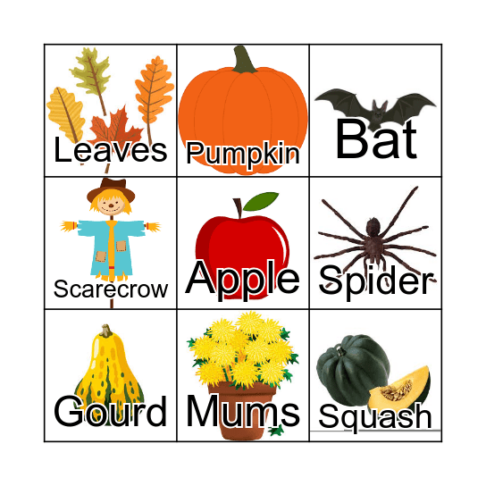 Fall Bingo Card