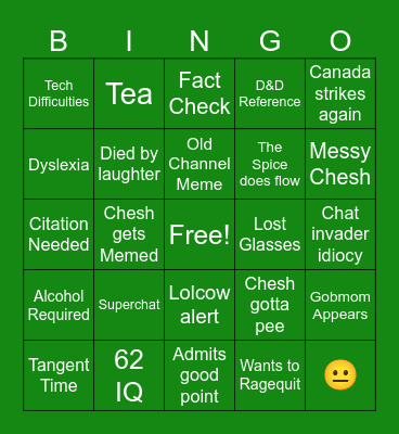 Goblingo Bingo Card