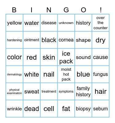 Medical Terminology Bingo! Bingo Card