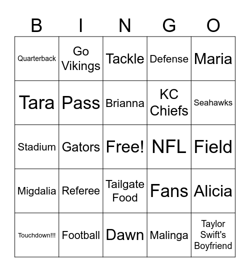 Tailgate Meeting Bingo Card