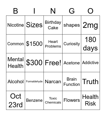 RED RIBBON WEEK Bingo Card