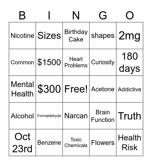 RED RIBBON WEEK Bingo Card