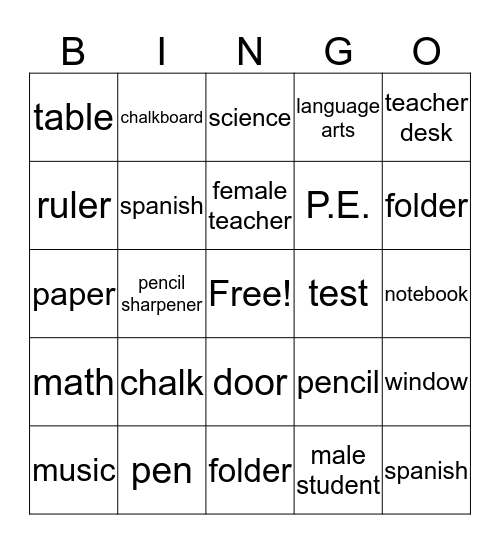 La Clase Bingo Card