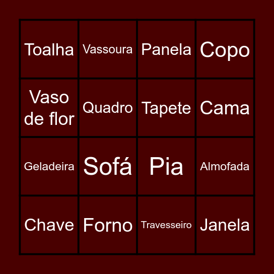 Chá de Casa Nova J+J Bingo Card