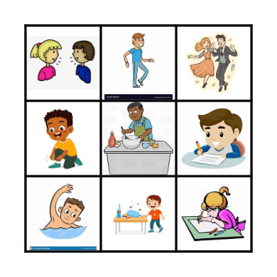 What were they doing? Bingo Card