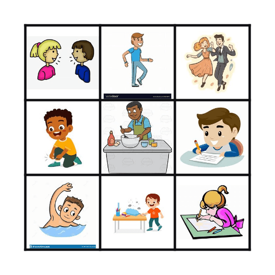 What were they doing? Bingo Card