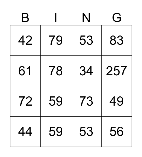 10s off decade Bingo Card
