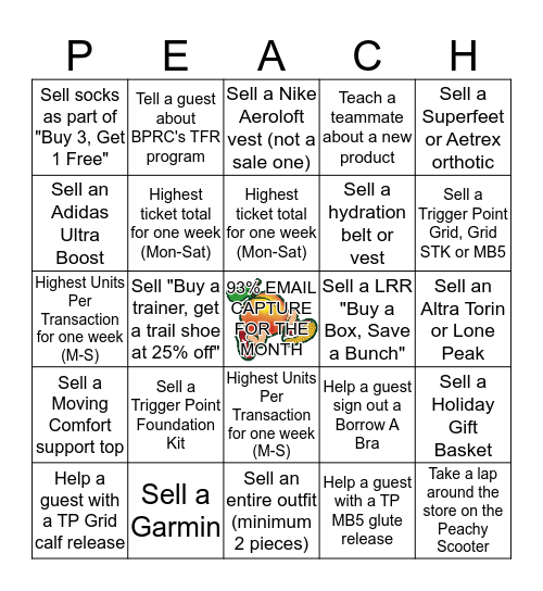 SWN Peach December Bingo Card